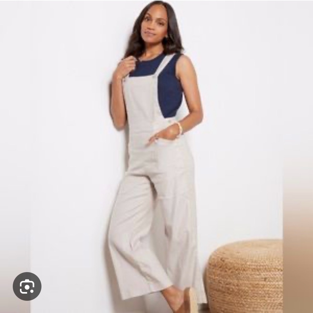 New NWT Evereve Beth Wide Leg Overall Size 27